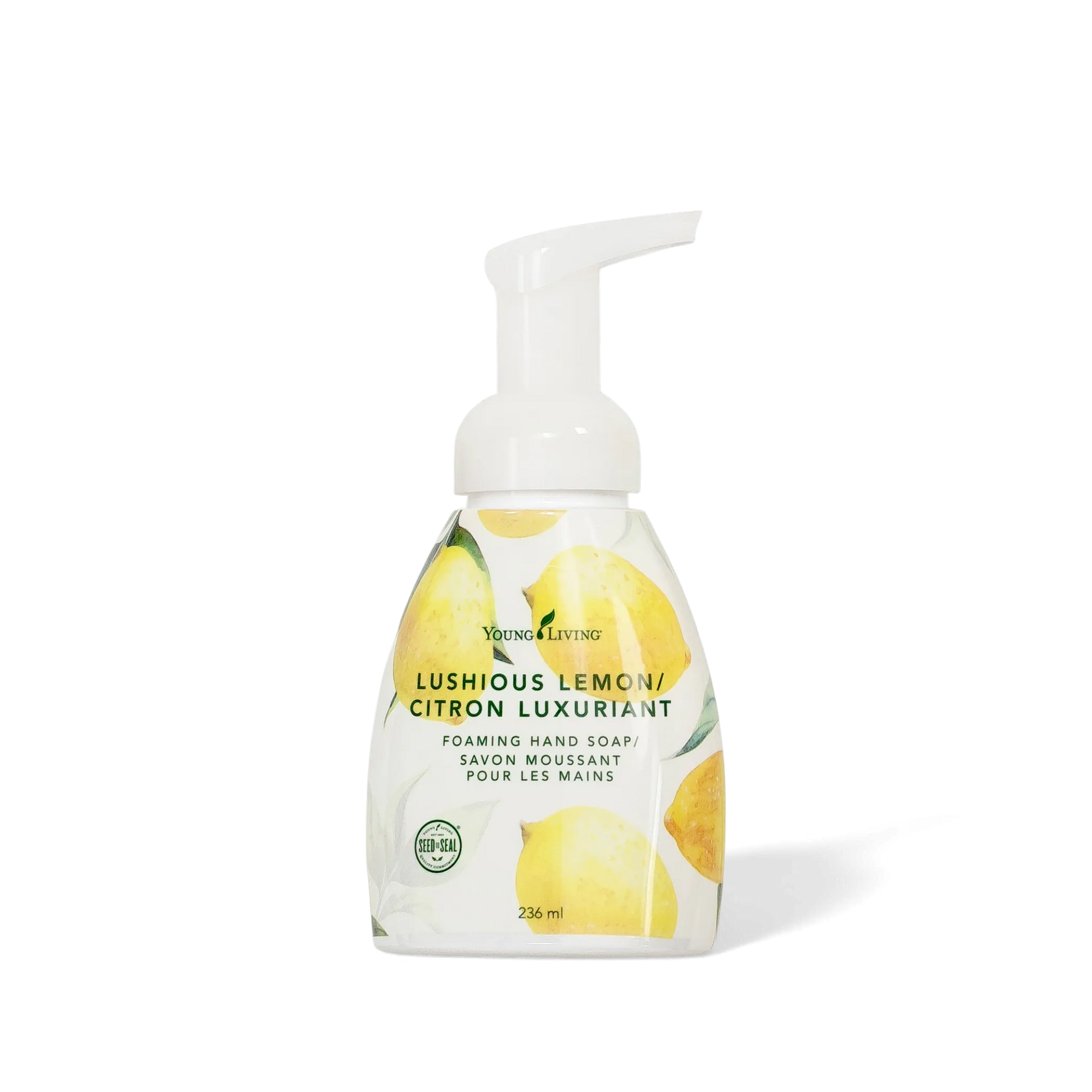 Lushious Lemon foaming hand soap pump bottle, 236 ml