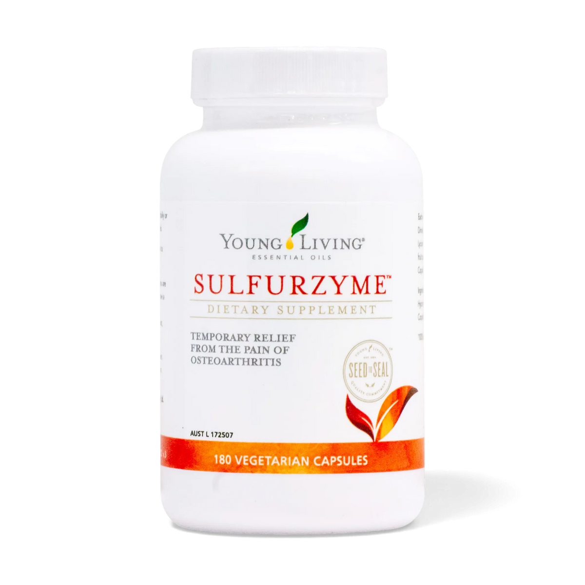 Sulfurzyme dietary supplement bottle, 180 vegetarian capsules